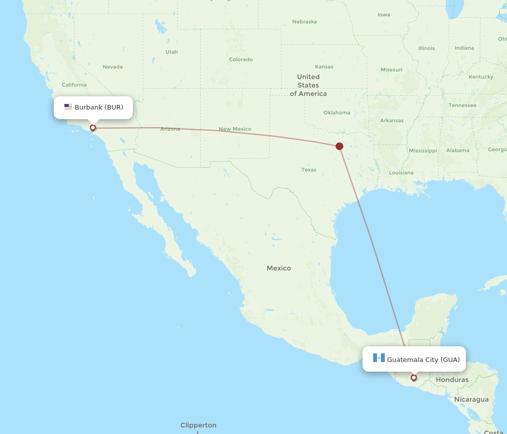 BUR-GUA flight routes