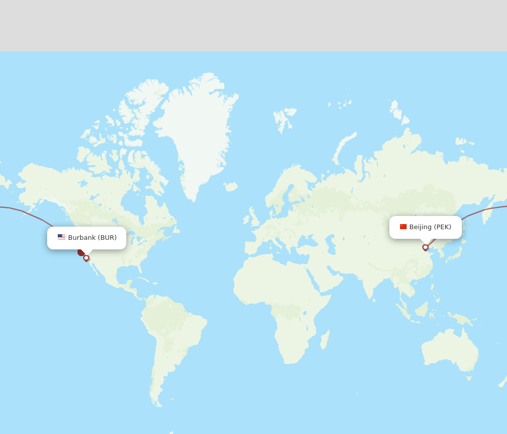 BUR-PEK flight routes