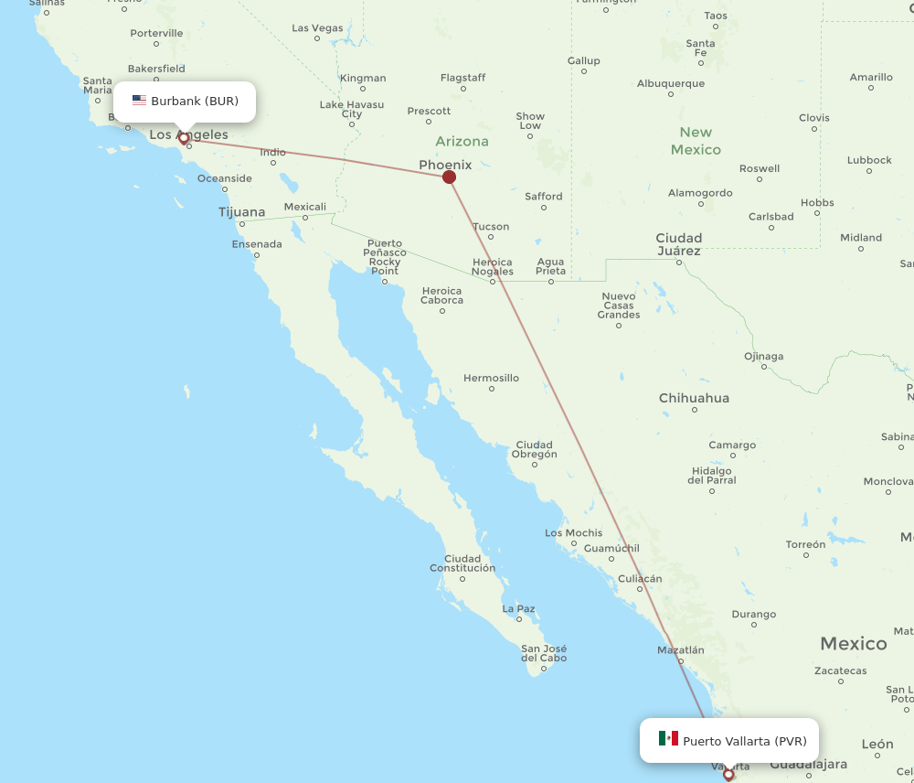 BUR-PVR flight routes