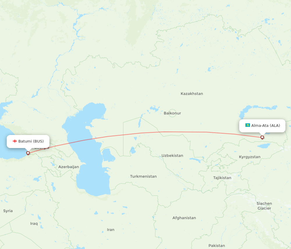BUS-ALA flight routes