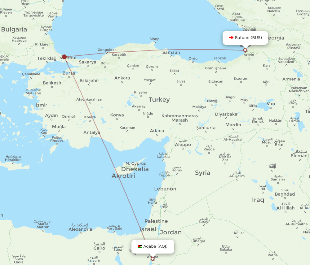 BUS-AQJ flight routes