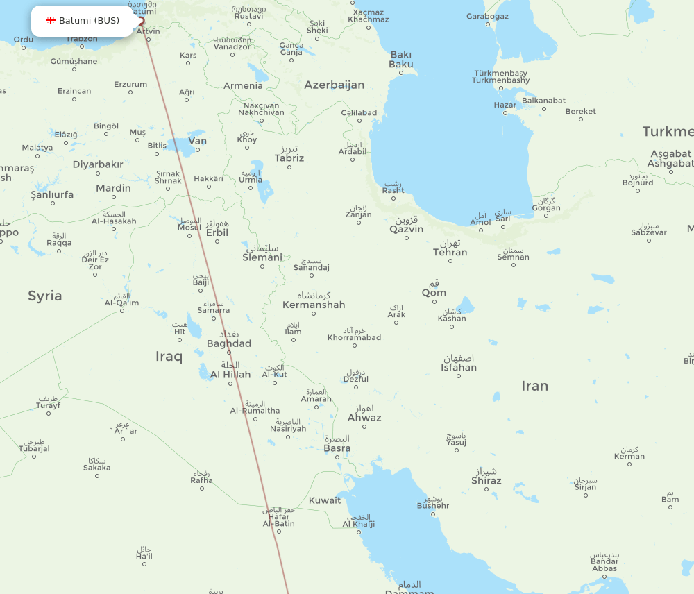 BUS-AUH flight routes