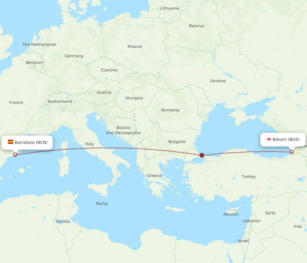 BUS-BCN flight routes