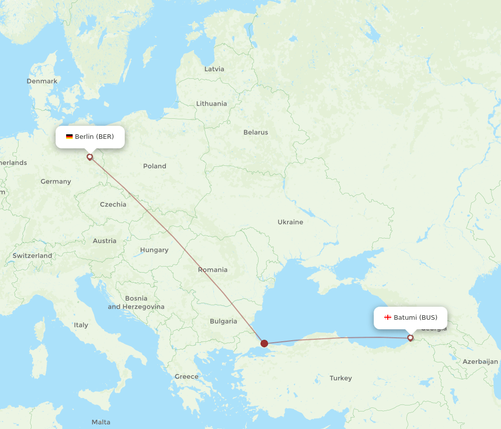 BUS to BER flights and routes map