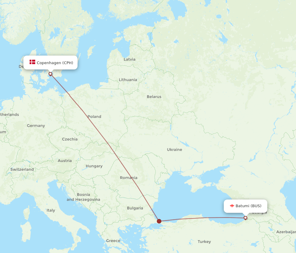 BUS-CPH flight routes