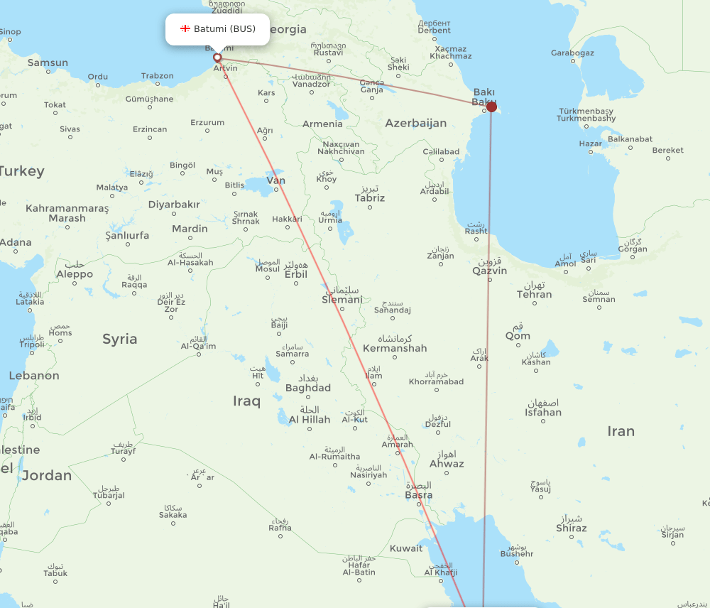 DMM to BUS flights and routes map