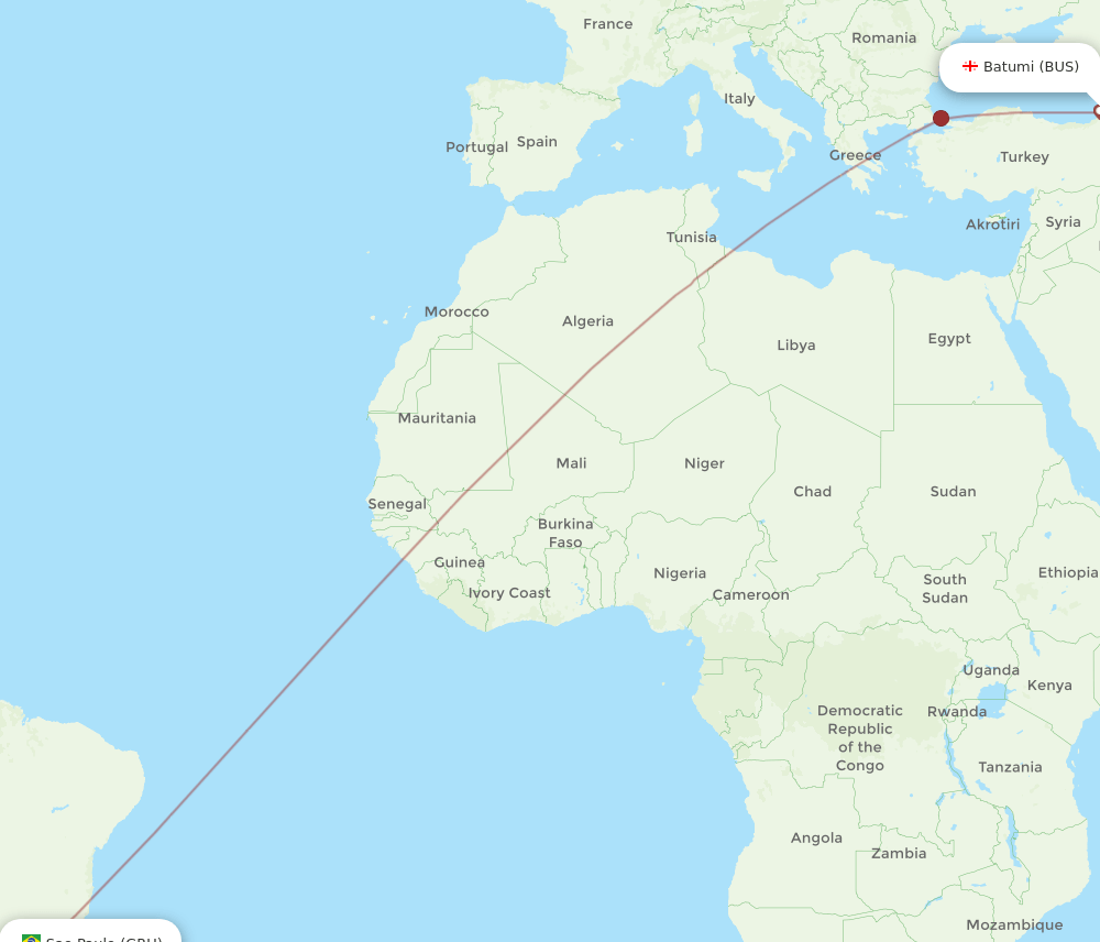 BUS-GRU flight routes