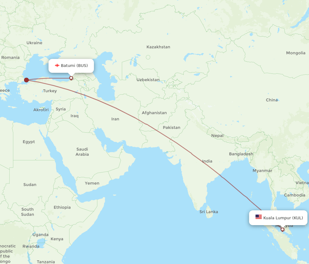 BUS-KUL flight routes