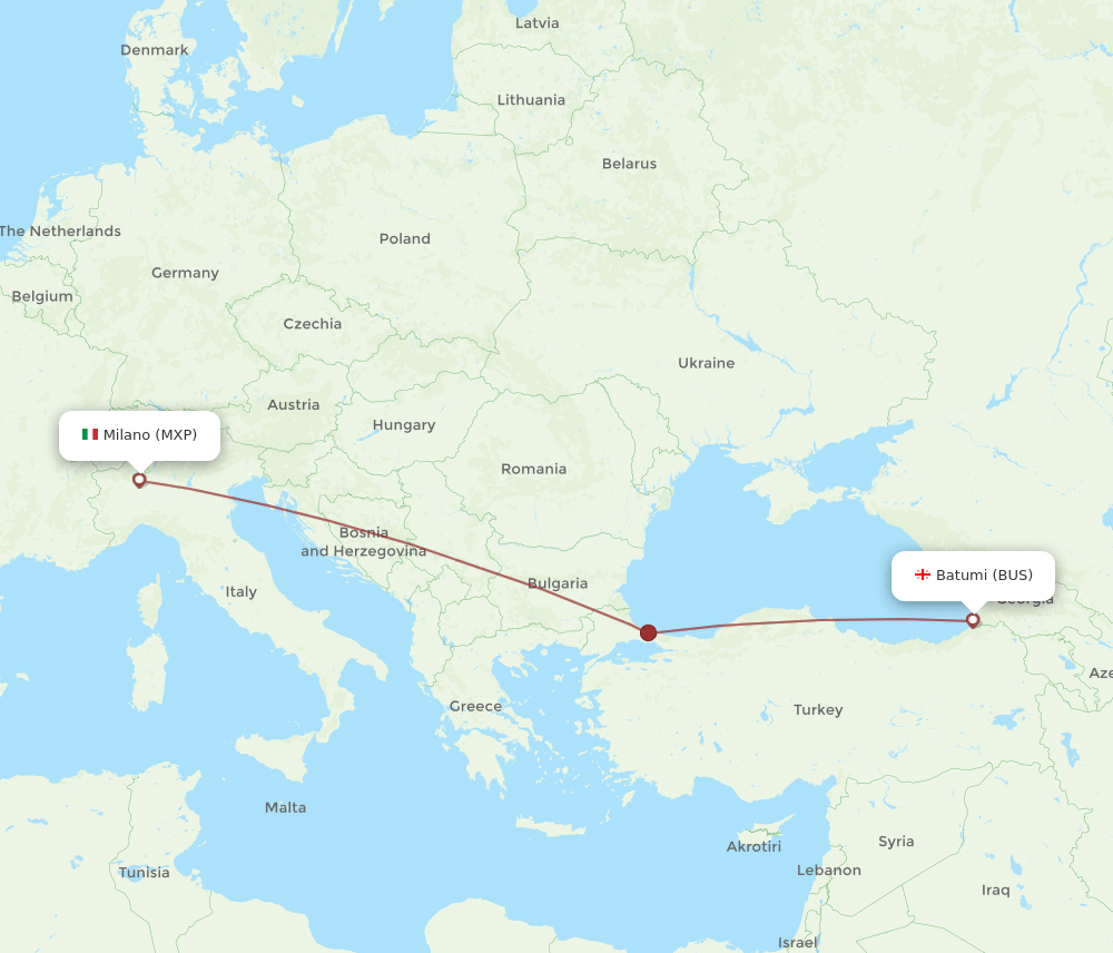 BUS-MXP flight routes