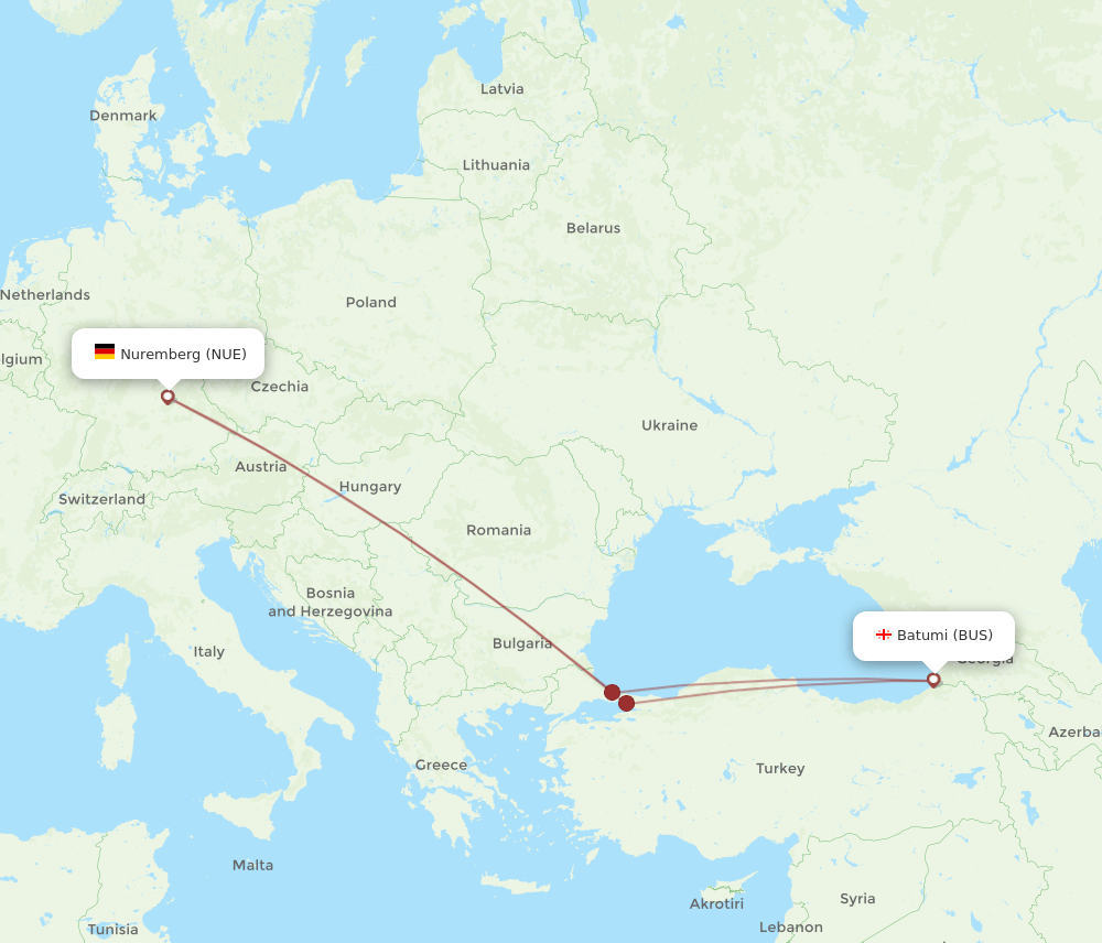 BUS-NUE flight routes