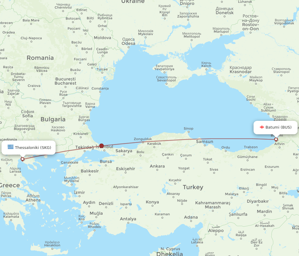 BUS-SKG flight routes