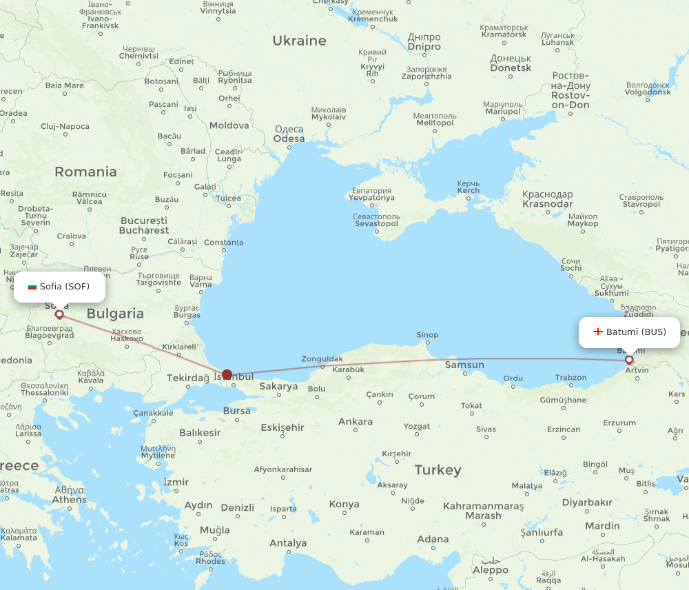 BUS-SOF flight routes