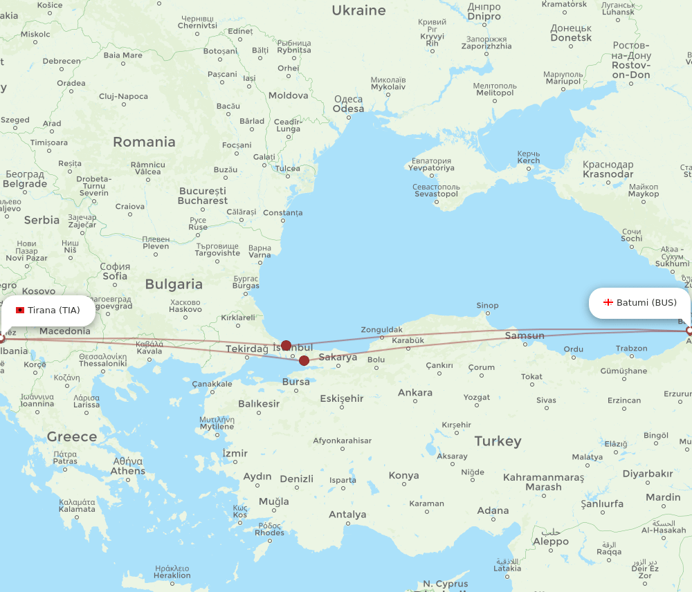 BUS-TIA flight routes