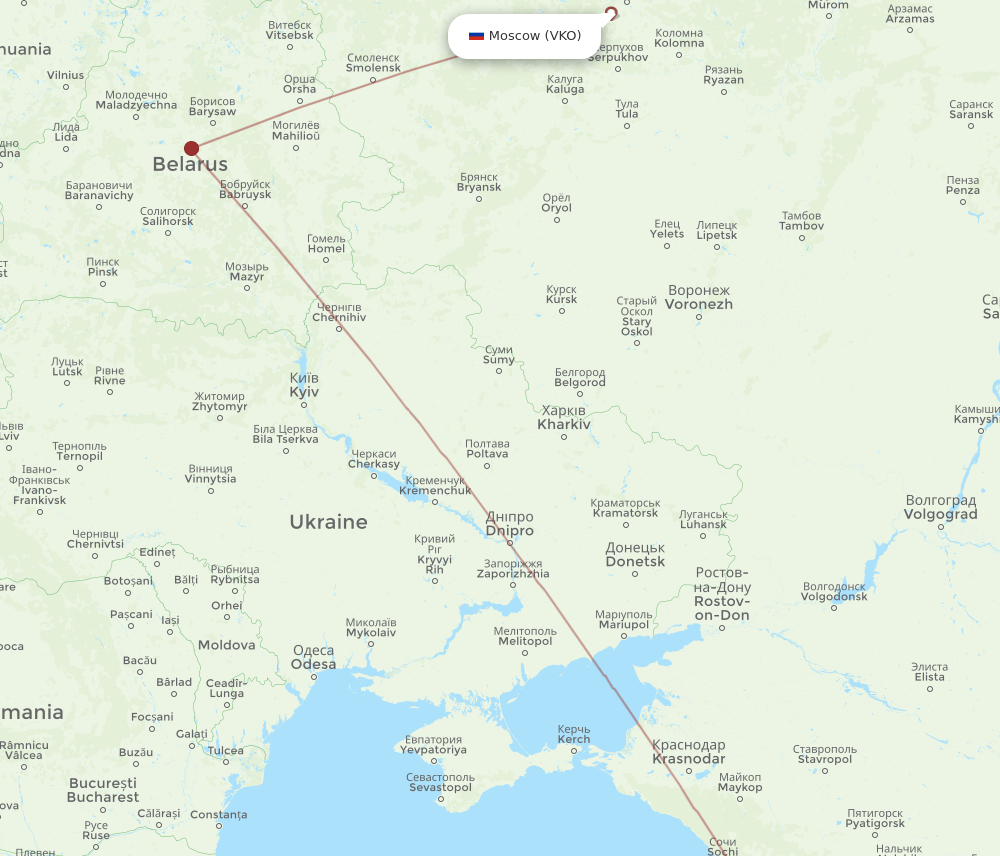 BUS-VKO flight routes