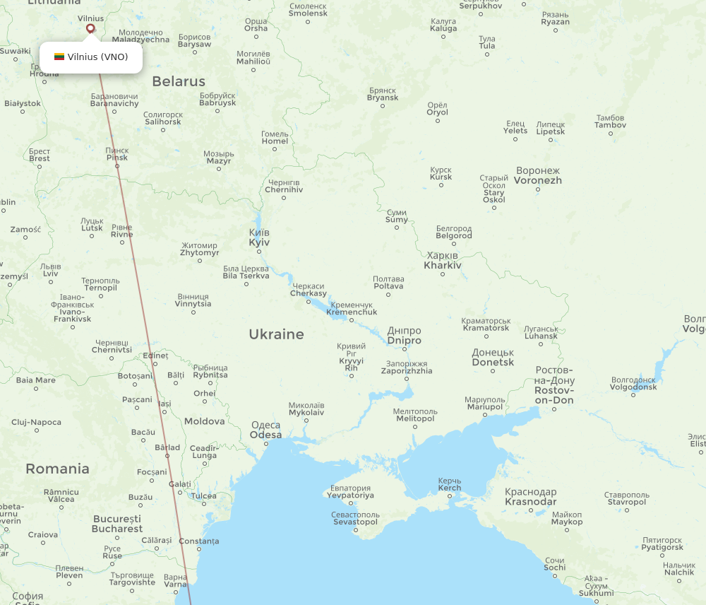 BUS to VNO flights and routes map