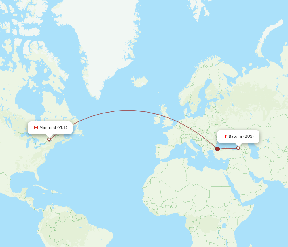BUS-YUL flight routes