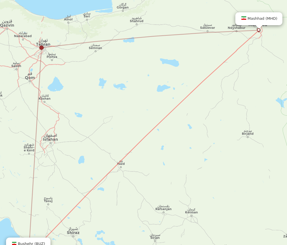 BUZ-MHD flight routes