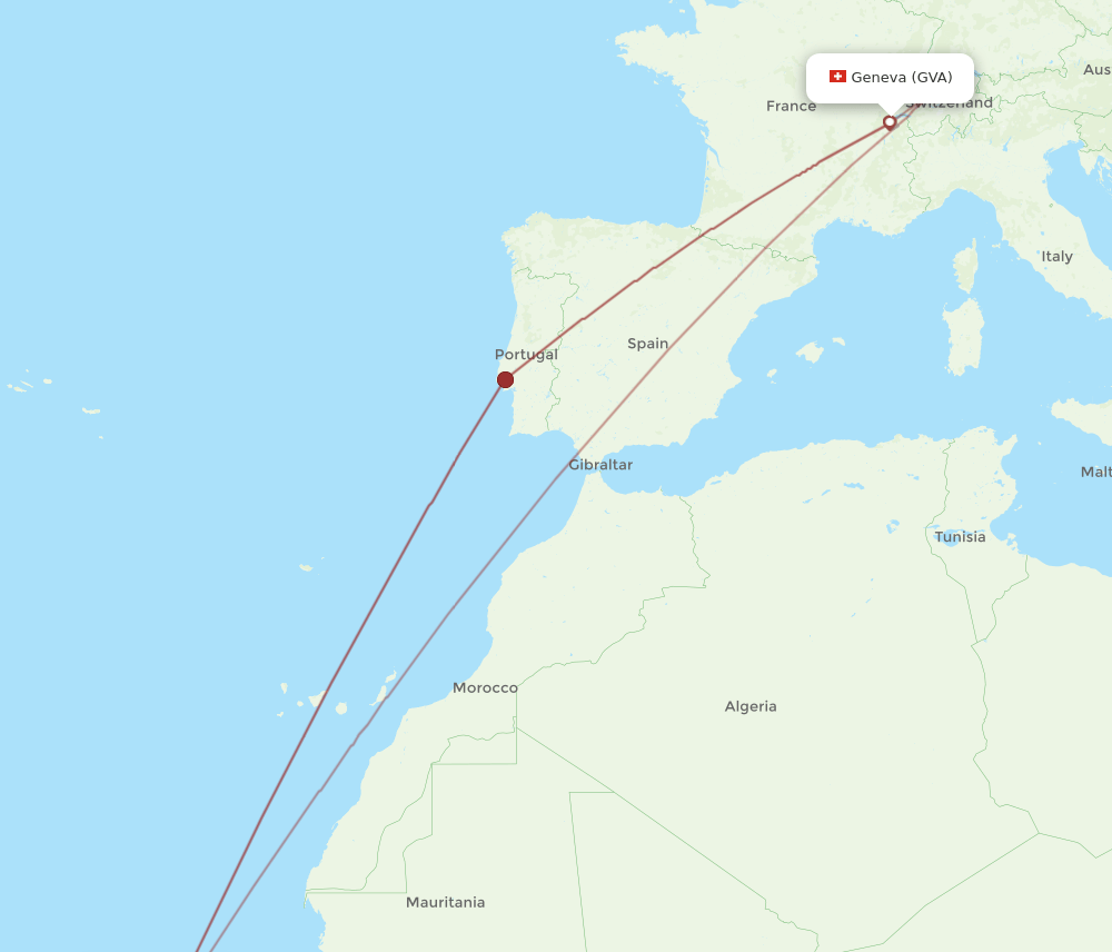 BVC-GVA flight routes