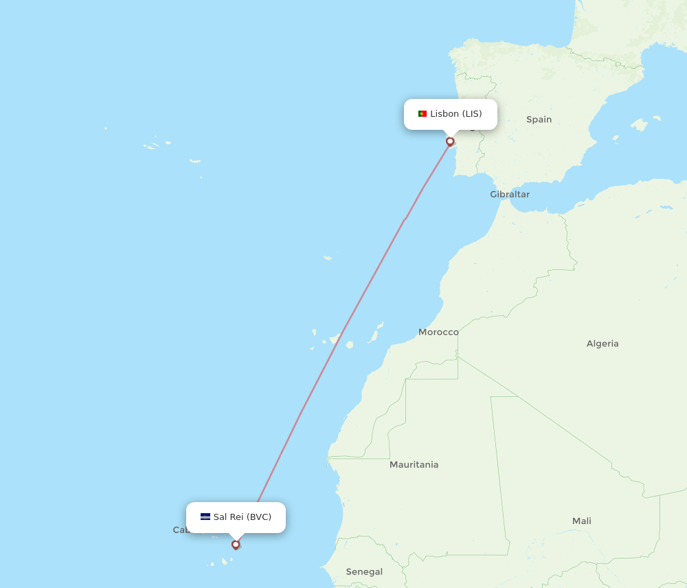 BVC-LIS flight routes
