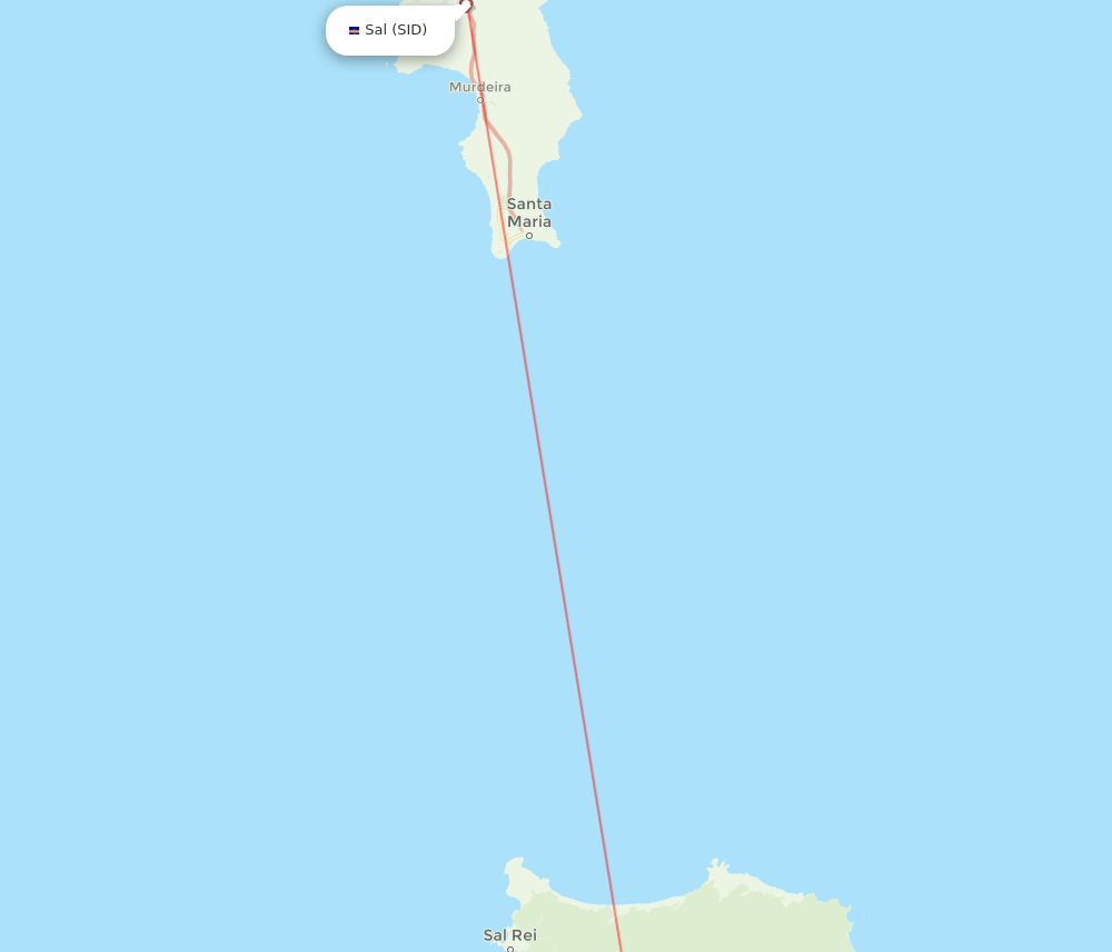 Boa Vista - Sal route map and flight paths