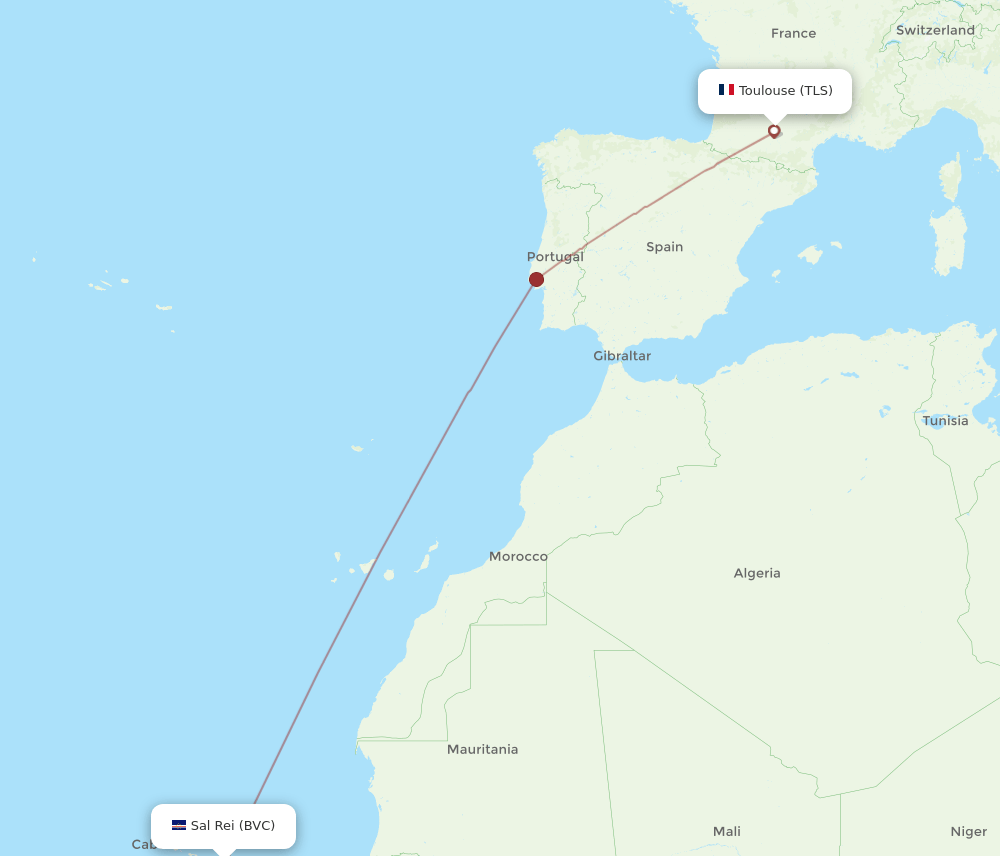 BVC-TLS flight routes