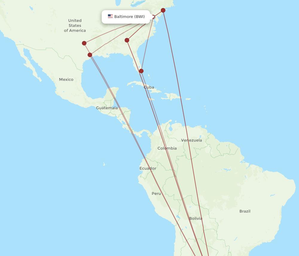BWI-EZE flight routes