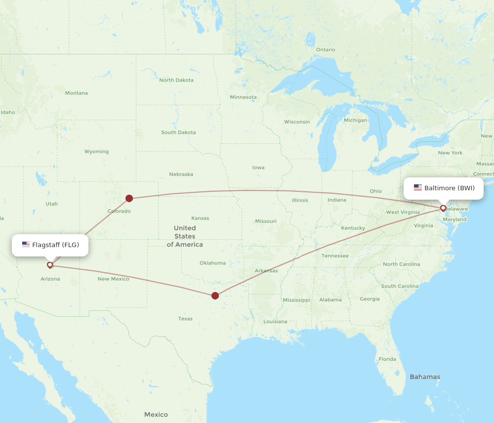 BWI-FLG flight routes