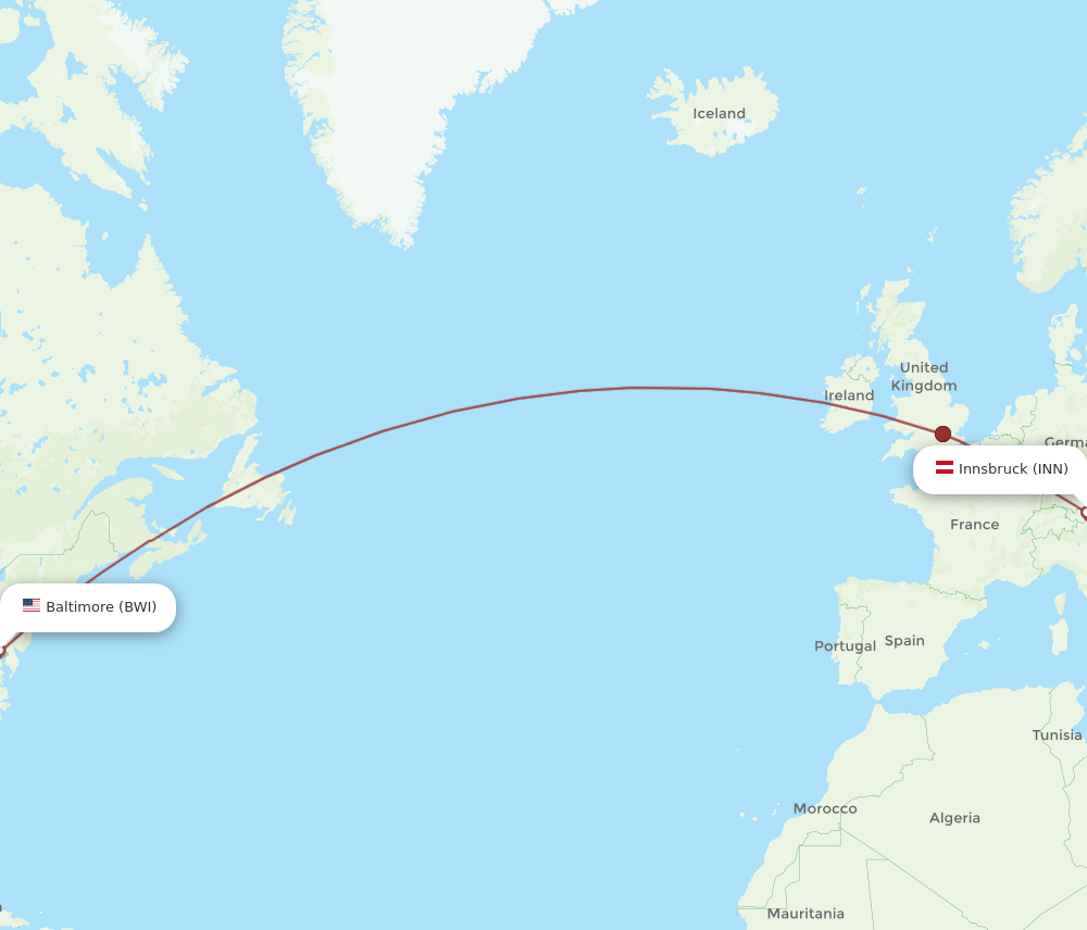 BWI-INN flight routes