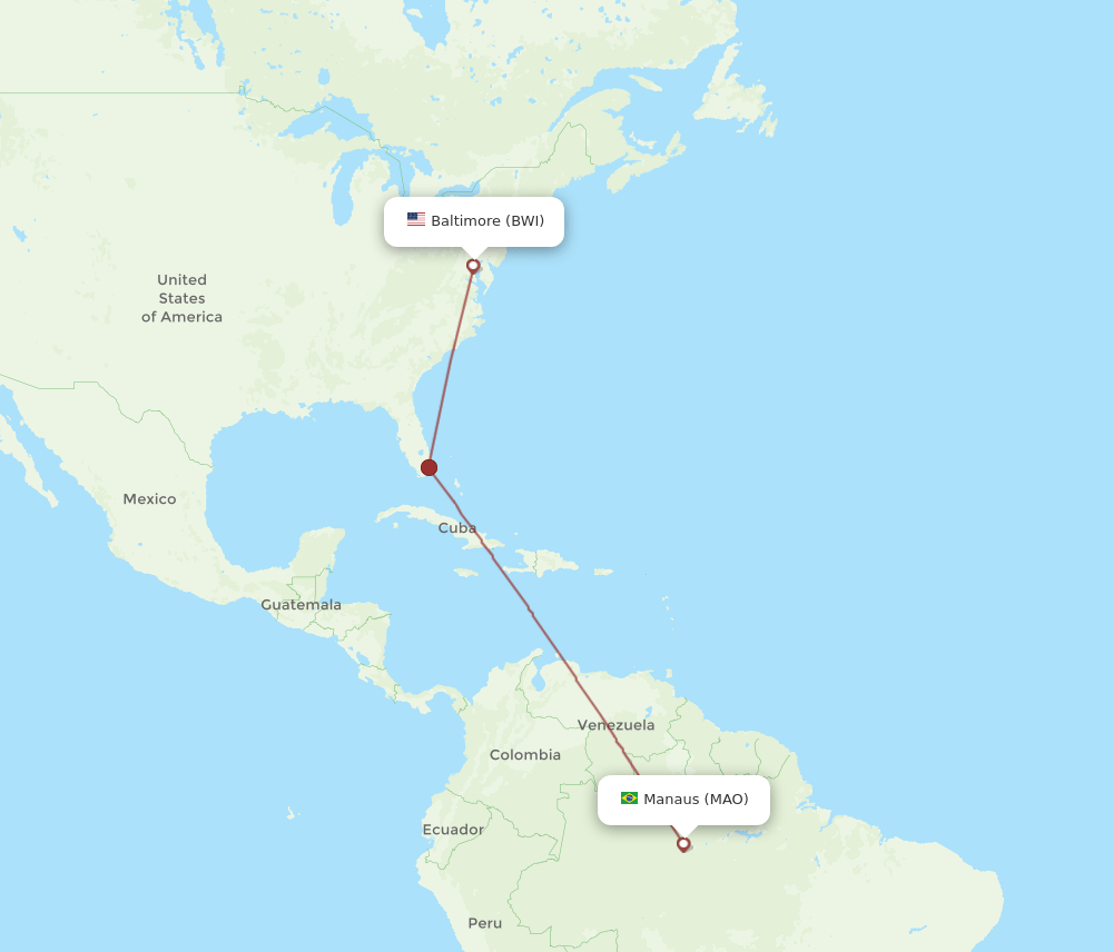 BWI-MAO flight routes