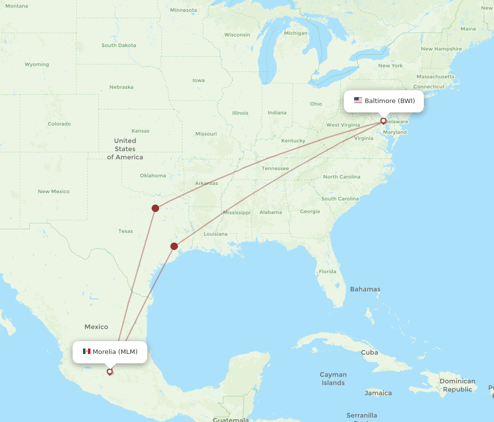 BWI-MLM flight routes
