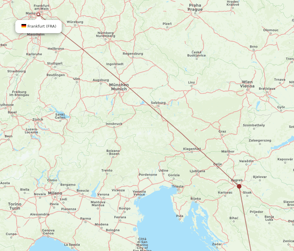 BWK to FRA flights and routes map