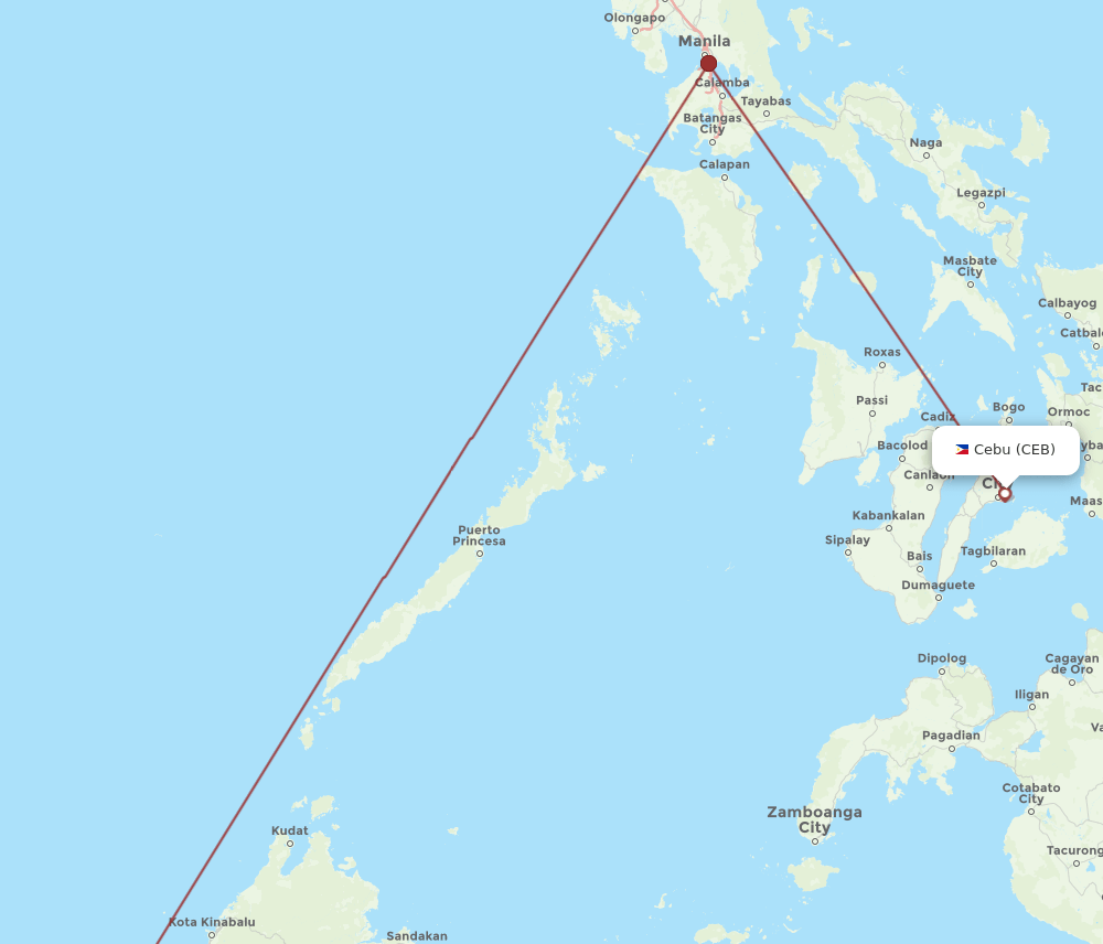 BWN-CEB flight routes