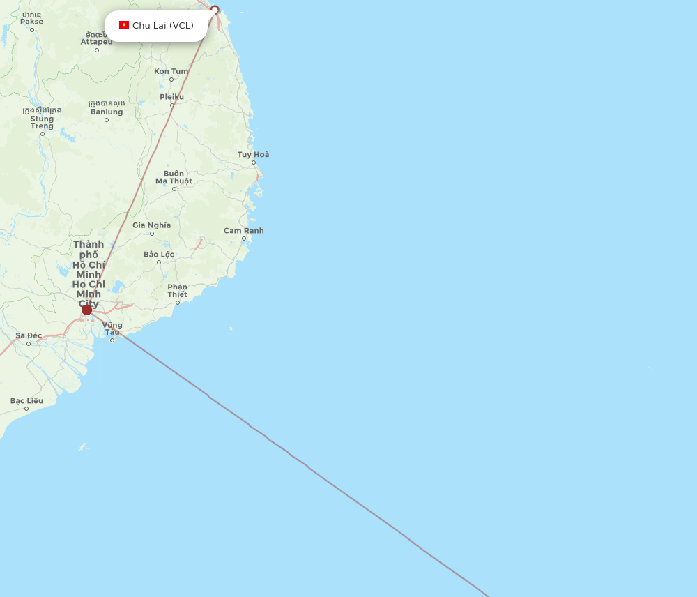 BWN-VCL flight routes