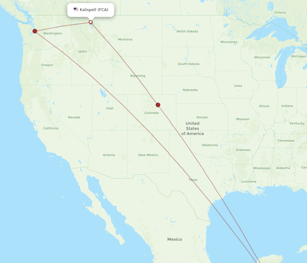 BZE-FCA flight routes