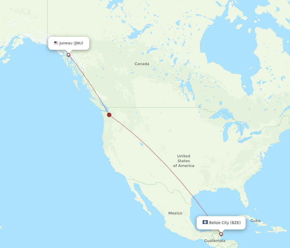 BZE-JNU flight routes