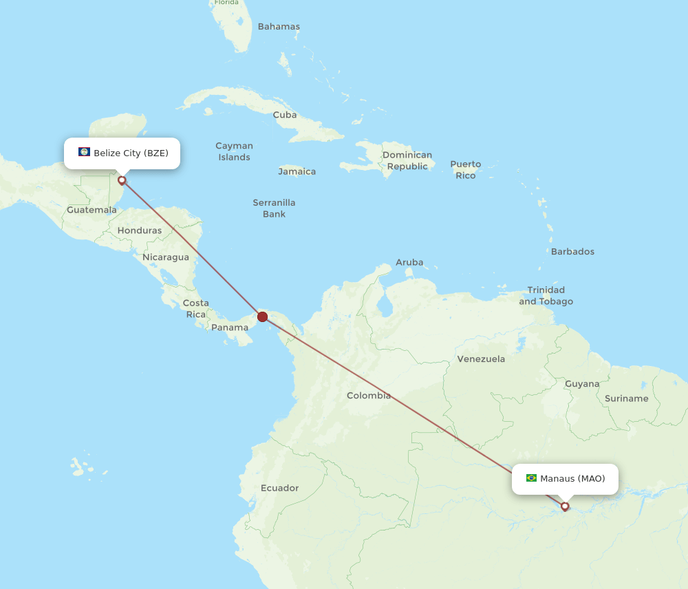 BZE-MAO flight routes