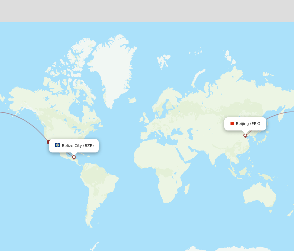 BZE-PEK flight routes