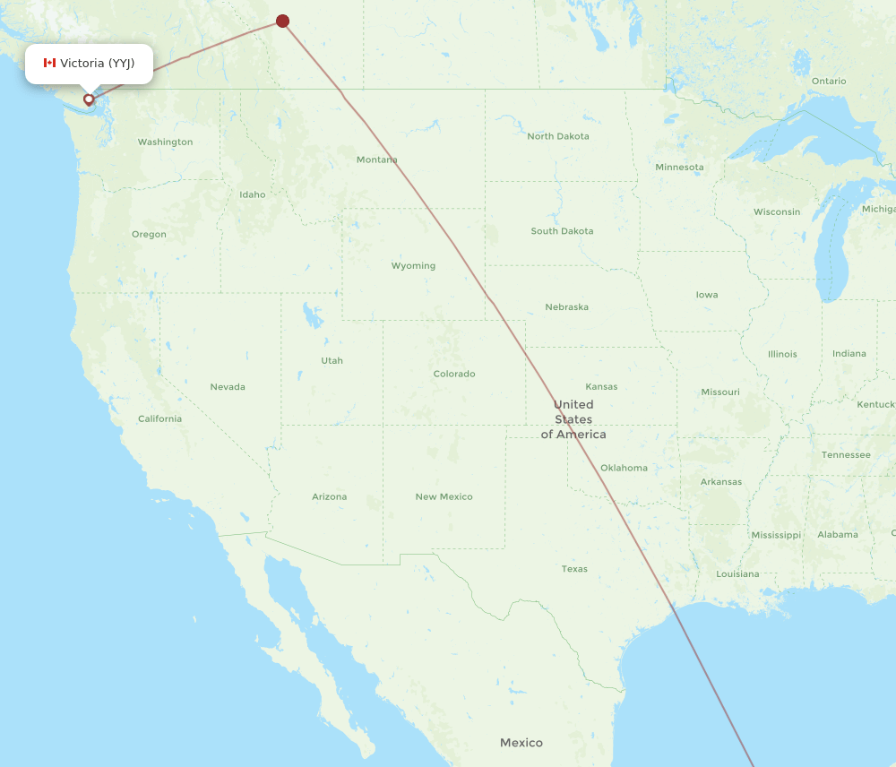 Victoria - Belize City route map and flight paths