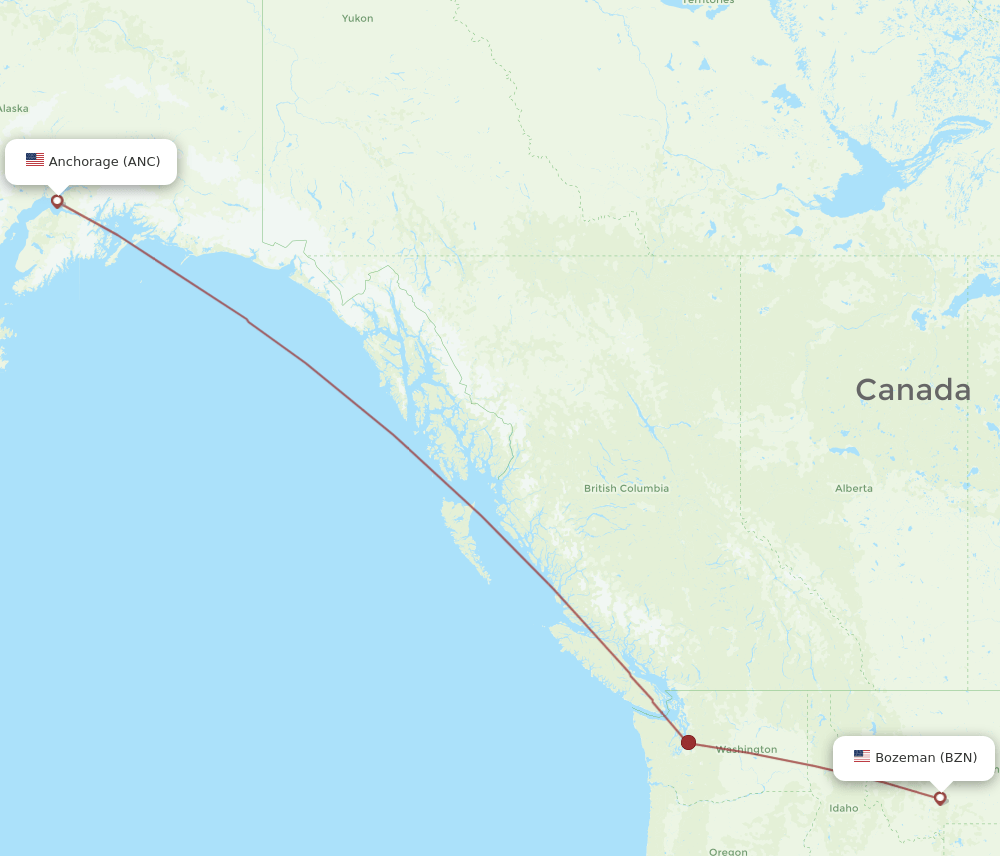 BZN-ANC flight routes