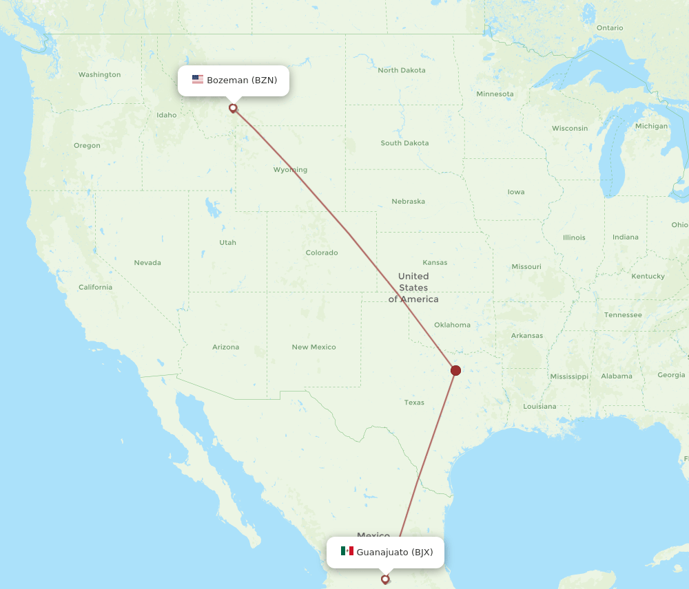 BZN-BJX flight routes