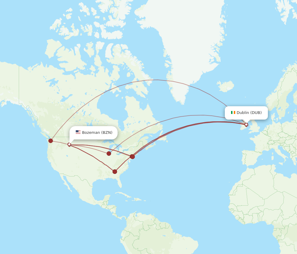 BZN-DUB flight routes