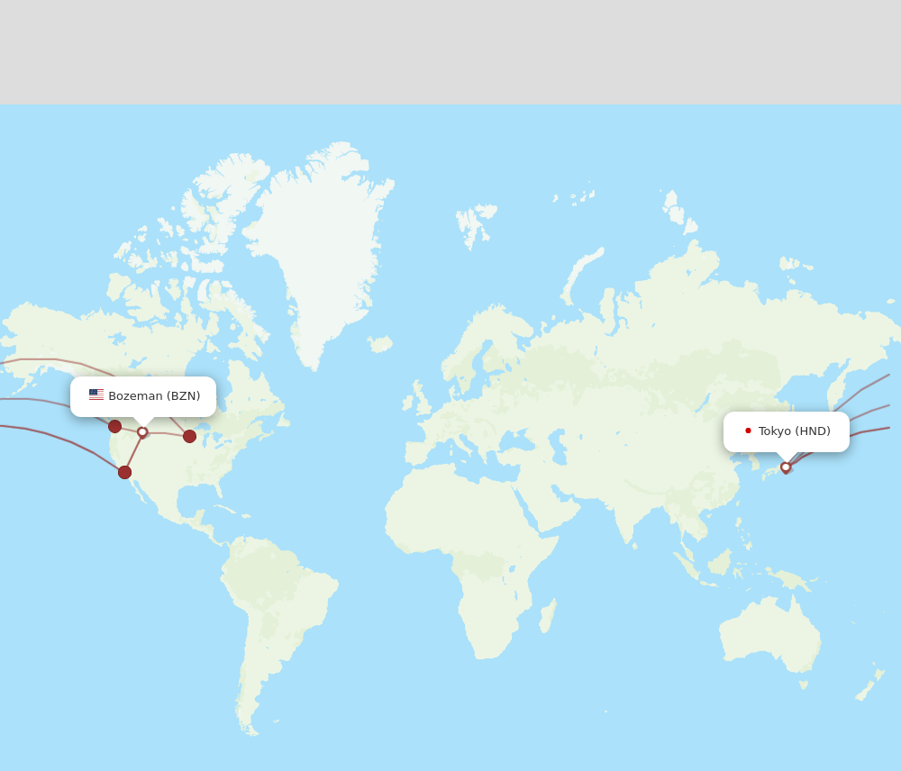 BZN-HND flight routes