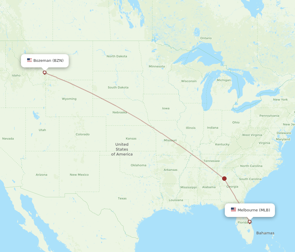 BZN-MLB flight routes