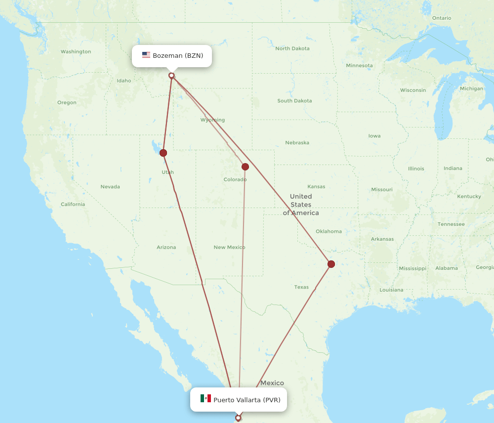 BZN-PVR flight routes