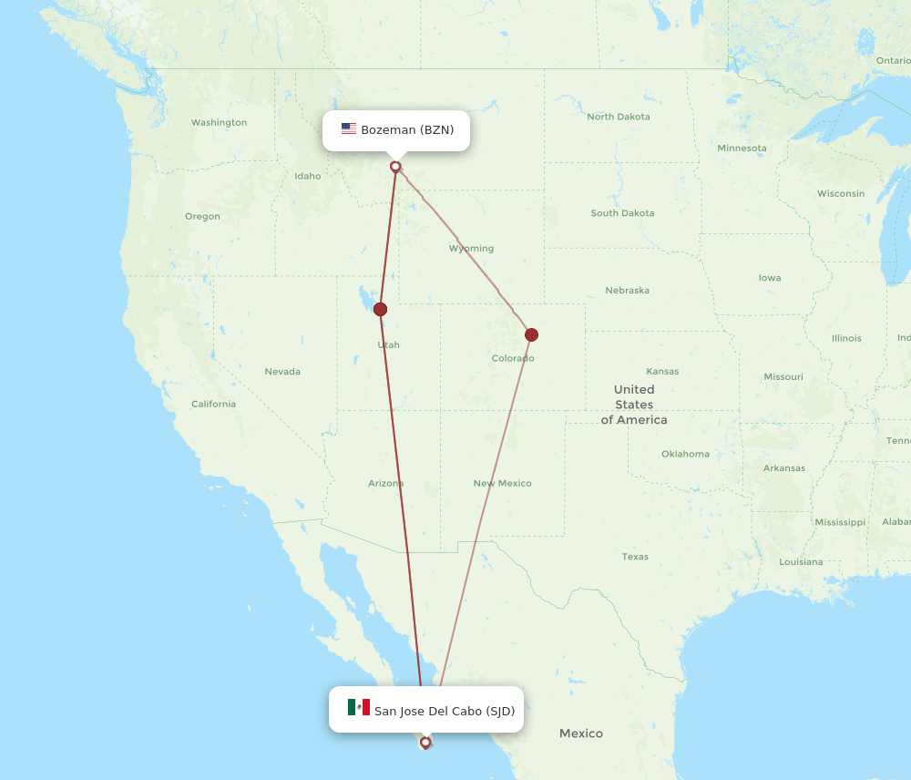 BZN-SJD flight routes