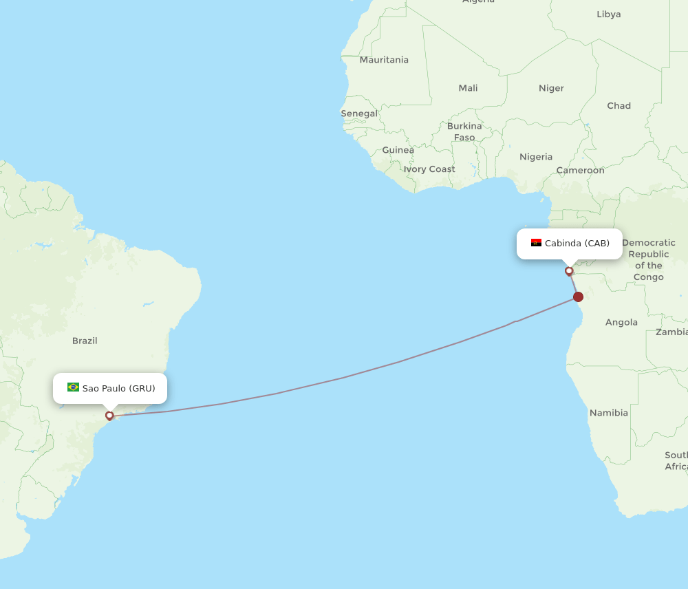 CAB-GRU flight routes