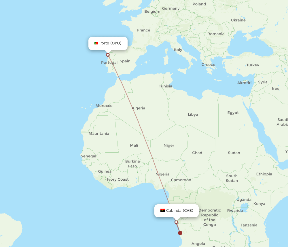 CAB-OPO flight routes