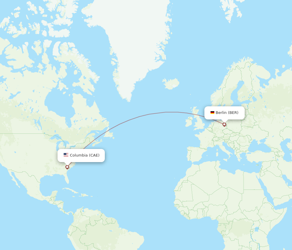 CAE-BER flight routes
