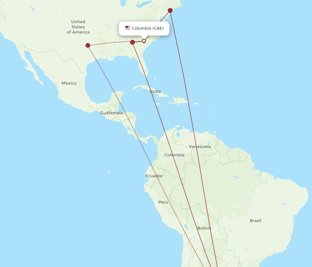 CAE-EZE flight routes