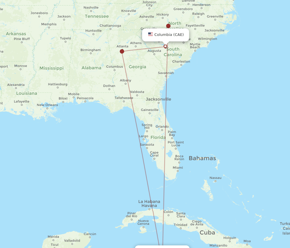 CAE-GCM flight routes